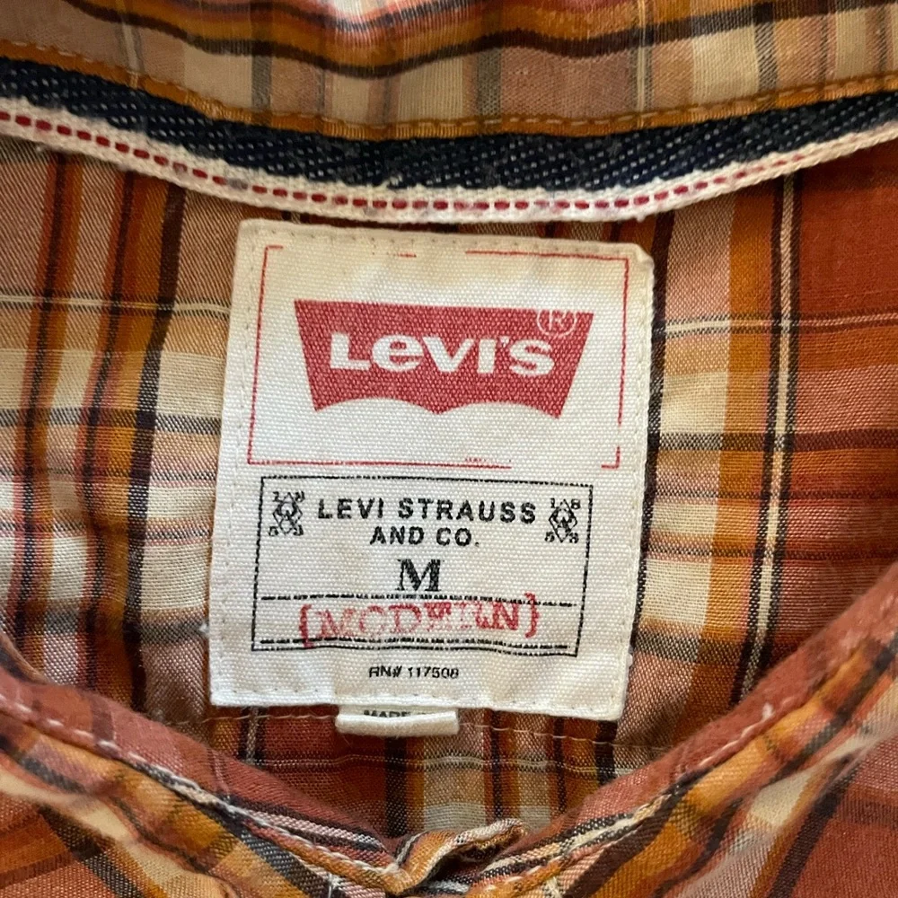 Levi's Vintage Snap Front Patch Pocket Western‎ Cut Chores Shirt Size M
